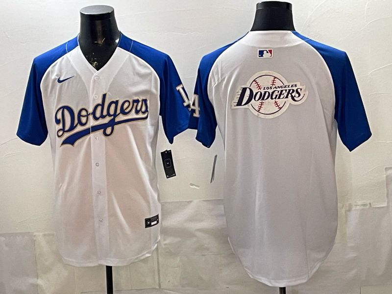 2026 Men Nike Los Angeles Dodgers Blank White blue Game MLB Jersey 0013